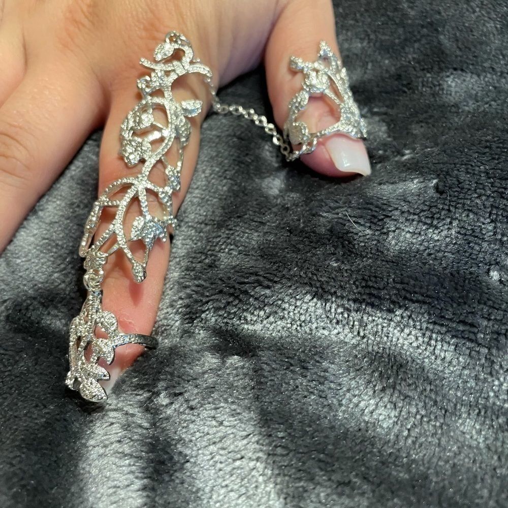 FASHION‎ 2 PIECE RING SET IN SILVER TONE - Picture 3 of 5